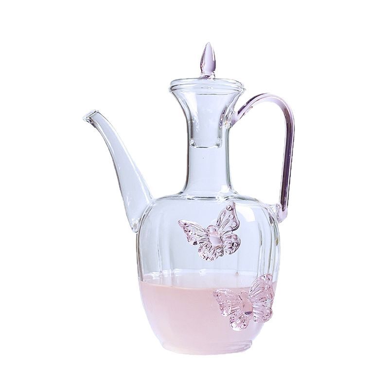 Butterfly Tea Goblet Red Vine Glass Borosilicate Glass