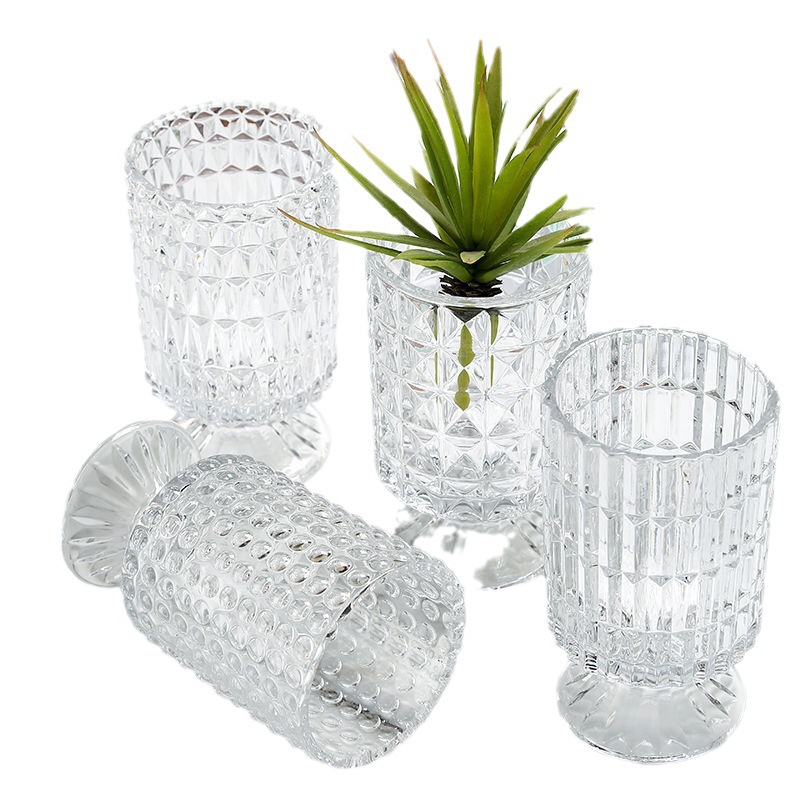 Nordisk stil fransk retro lys luksus relief glasblomst