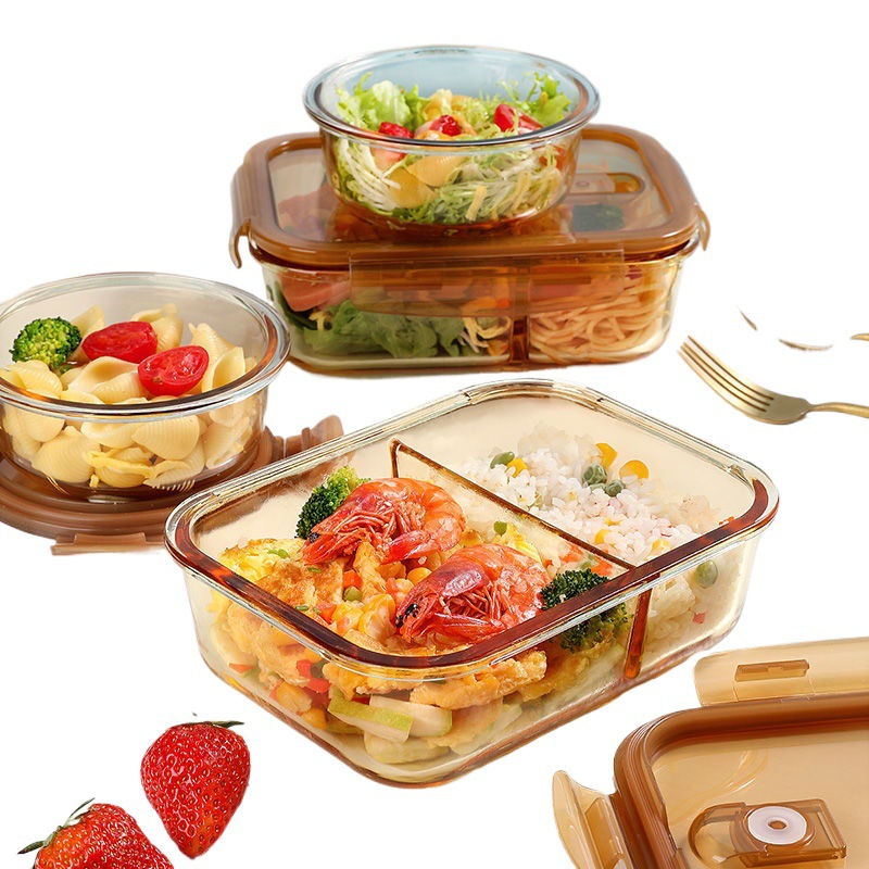Kontorarbejdere med Låg Bento Box Separat frisk-holdningskål