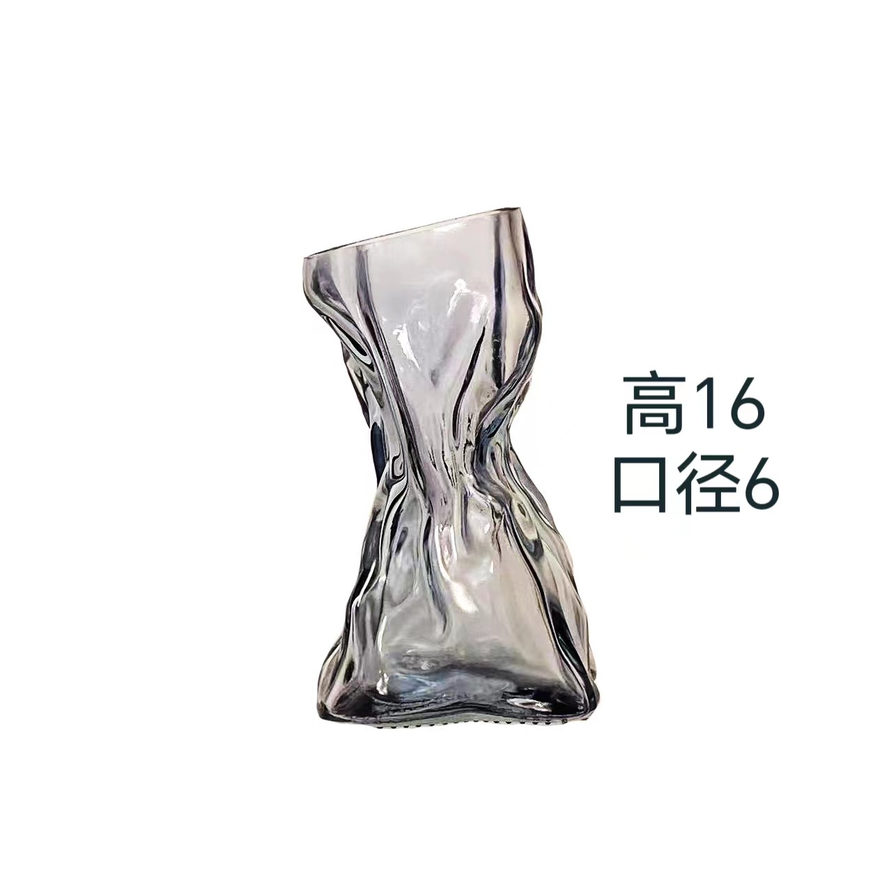 Pengeposevase i plisseret design af glas