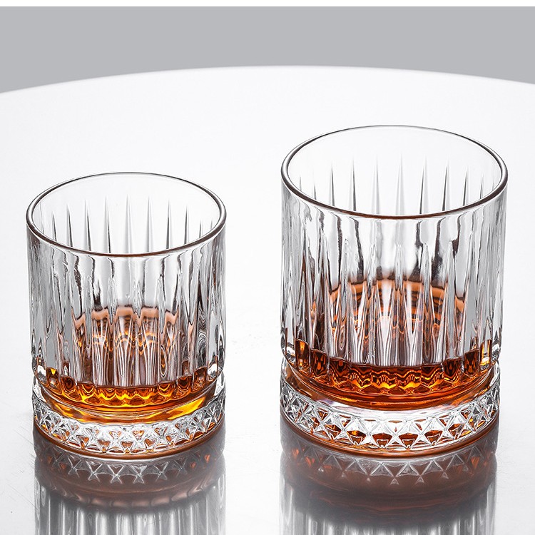 Lodret mønster Diamond Base Whisky Glas