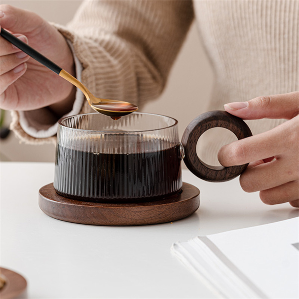 Lodret mønster glas kaffekop